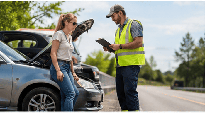 Mechanic securing tow hook
